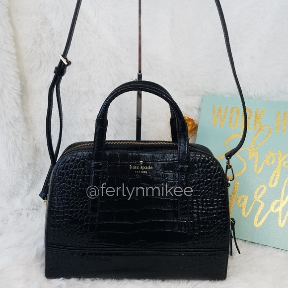 KATE SPADE NEW Women's Handbag Purse Small Felix Riverside St Exotic Black NWT - Picture 8 of 8